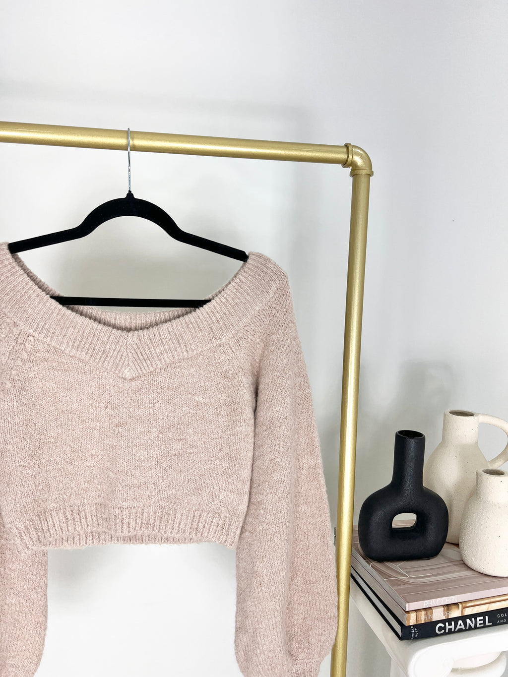 NEUTRAL KNIT OAK + FORT BALLOON SLEEVE SWEATER