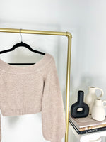 NEUTRAL KNIT OAK + FORT BALLOON SLEEVE SWEATER