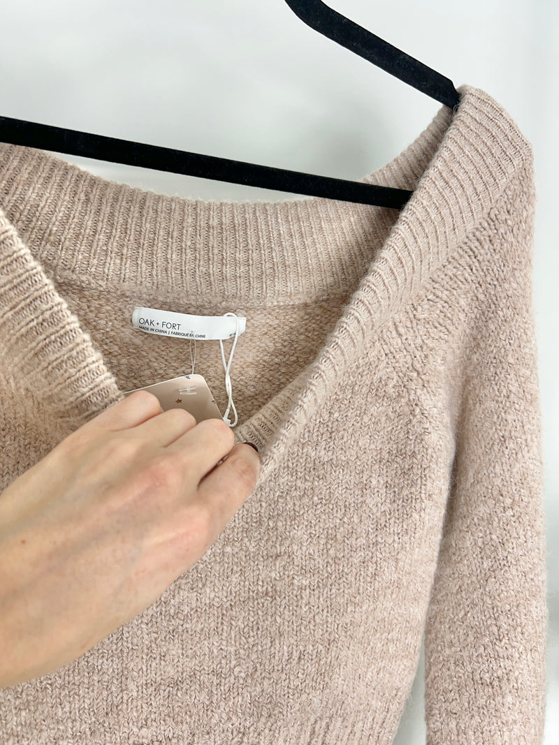 NEUTRAL KNIT OAK + FORT BALLOON SLEEVE SWEATER