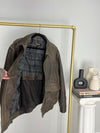 VINTAGE DANIER DISTRESSED BROWN LEATHER BOMBER JACKET