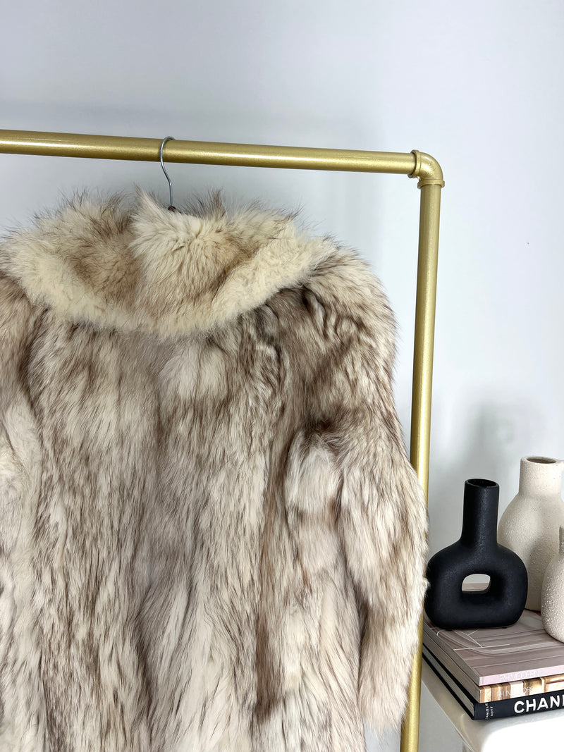 VINTAGE FLOOR LENGTH COYOTE FUR COAT