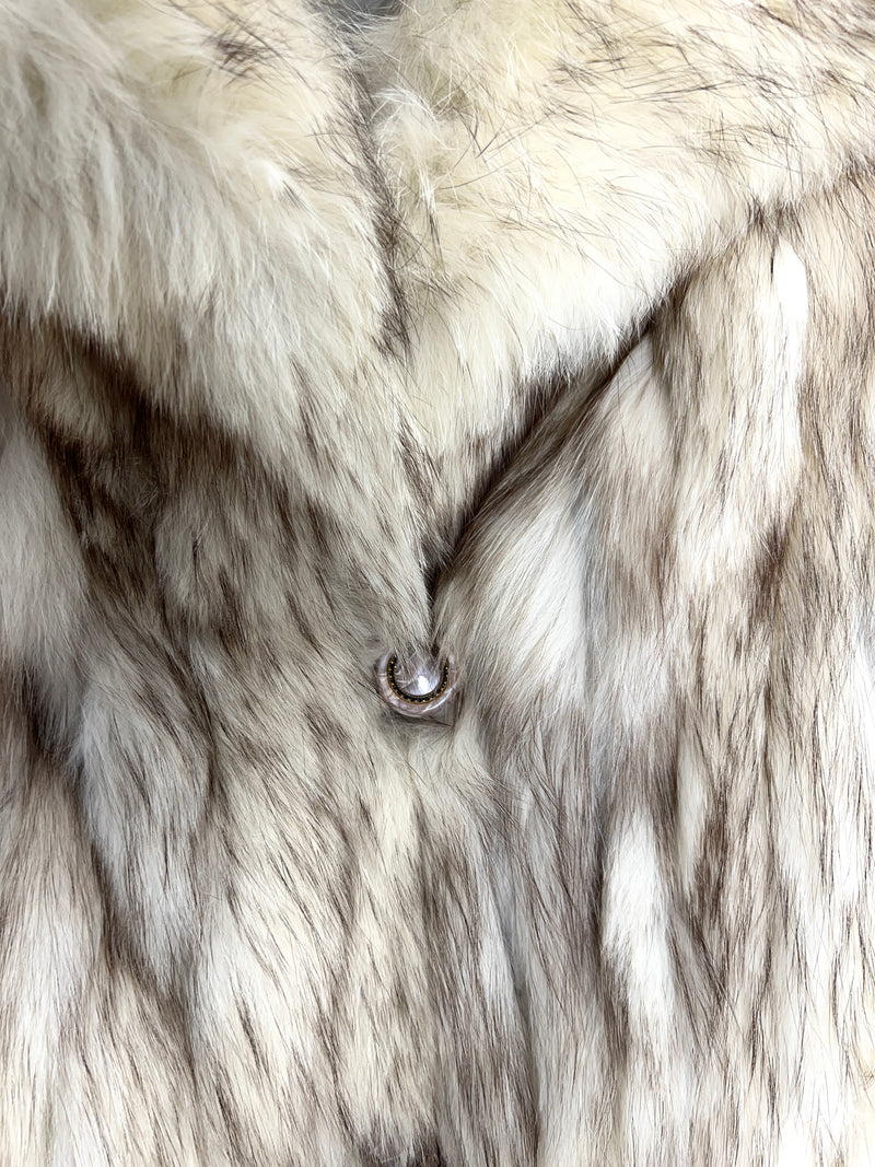 VINTAGE FLOOR LENGTH COYOTE FUR COAT