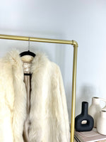 VINTAGE WHITE RABBIT FUR COAT