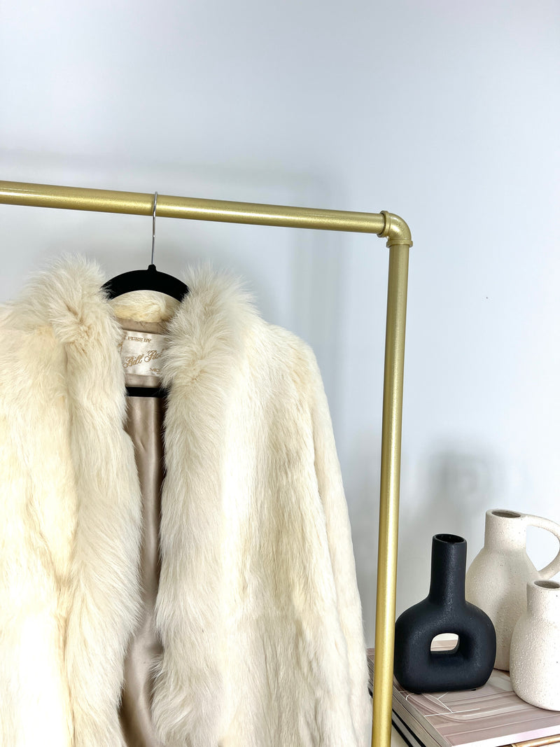 VINTAGE WHITE RABBIT FUR COAT