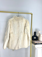 VINTAGE WHITE RABBIT FUR COAT