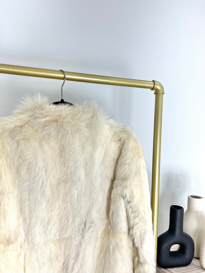 VINTAGE WHITE RABBIT FUR COAT