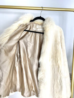 VINTAGE WHITE RABBIT FUR COAT