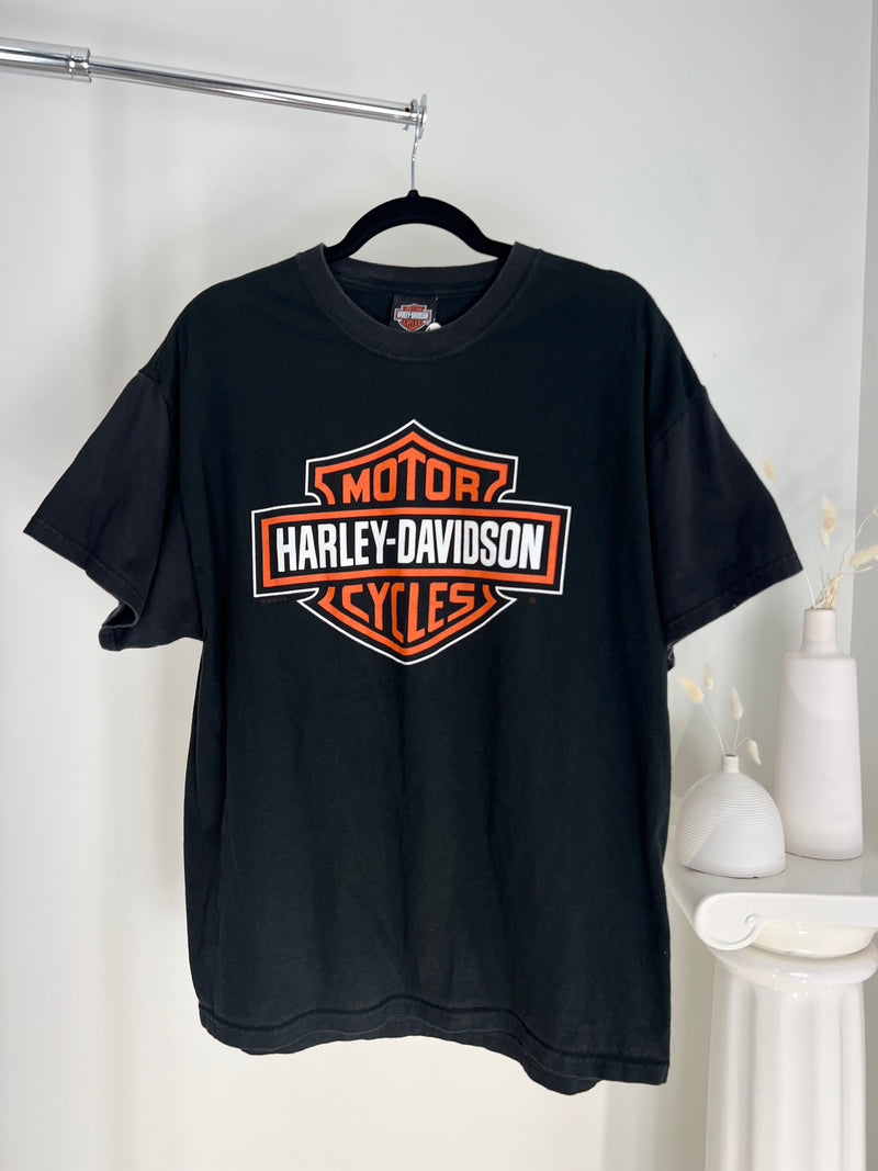 BLACK HARLEY DAVIDSON CLASSIC LOGO HAWAII T-SHIRT