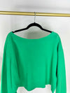 VINTAGE OFF THE SHOULDER GREEN NEWPORT SWEATSHIRT