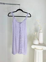 LILAC PURPLE FLORAL PRINT 'WITH JÉAN' MINI DRESS