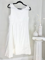WHITE FLOWY LINEN DRESS