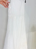 WHITE FLOWY LINEN DRESS