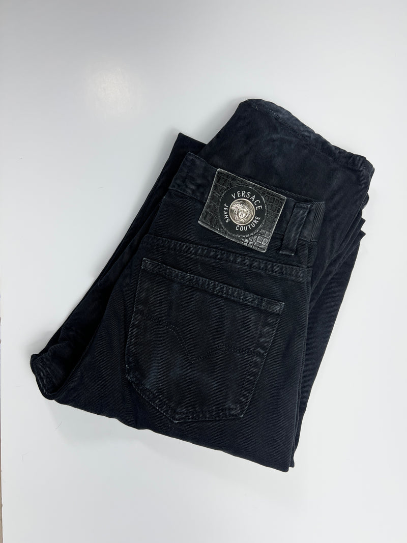 VINTAGE 1990s BLACK VERSACE JEANS | SIZE 26