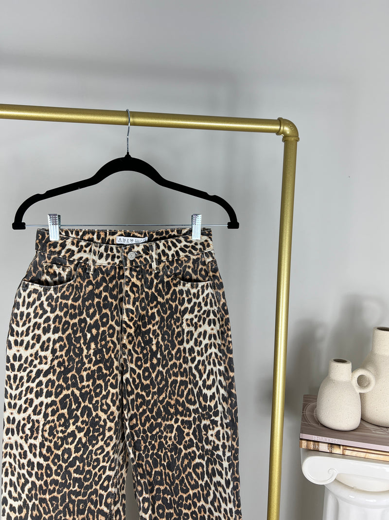 LEOPARD PRINT JEANS | SIZE 2