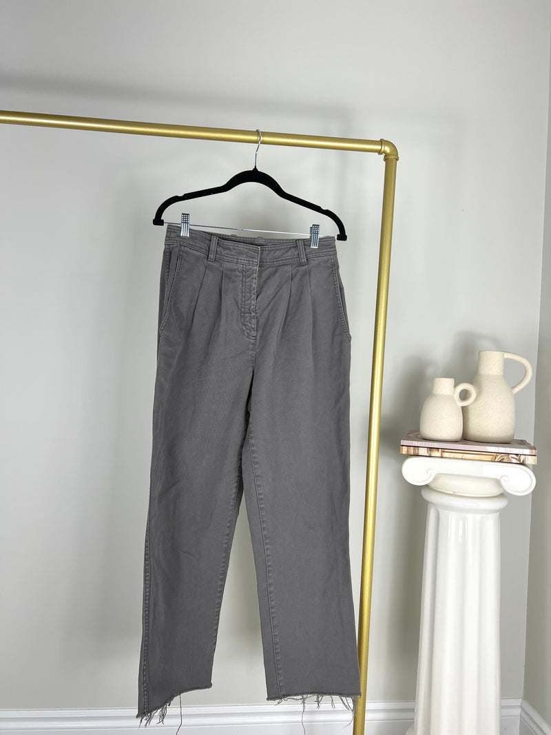 GREY ARITZIA TROUSER-STYLE DENIM PANTS | SIZE 6