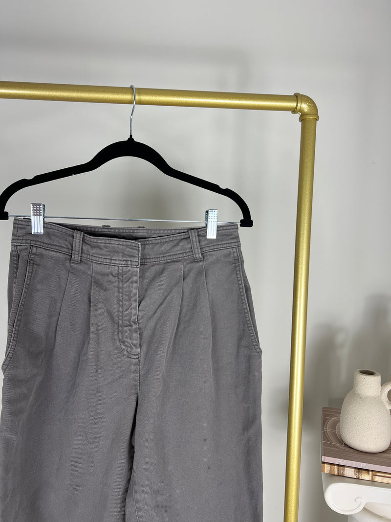 GREY ARITZIA TROUSER-STYLE DENIM PANTS | SIZE 6