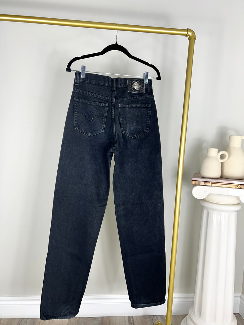 VINTAGE 1990s BLACK VERSACE JEANS | SIZE 26