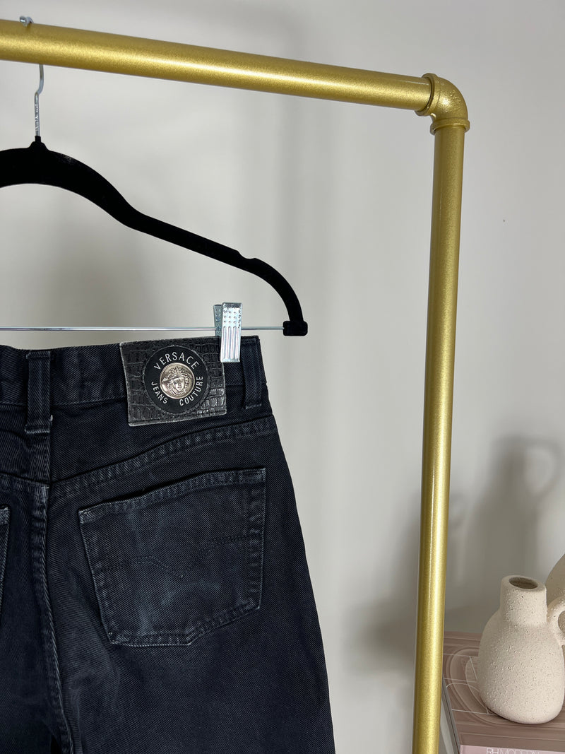 VINTAGE 1990s BLACK VERSACE JEANS | SIZE 26