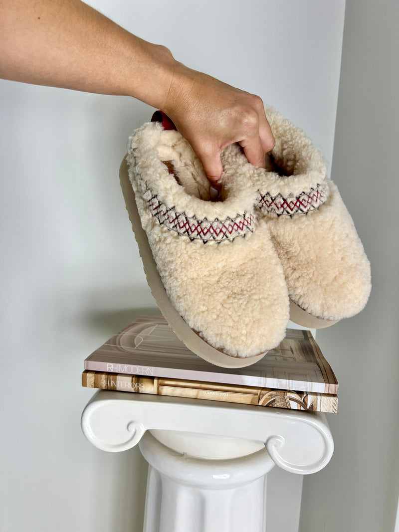 UGG TAZZ BRAID SHERPA SLIPPERS | SIZE 7