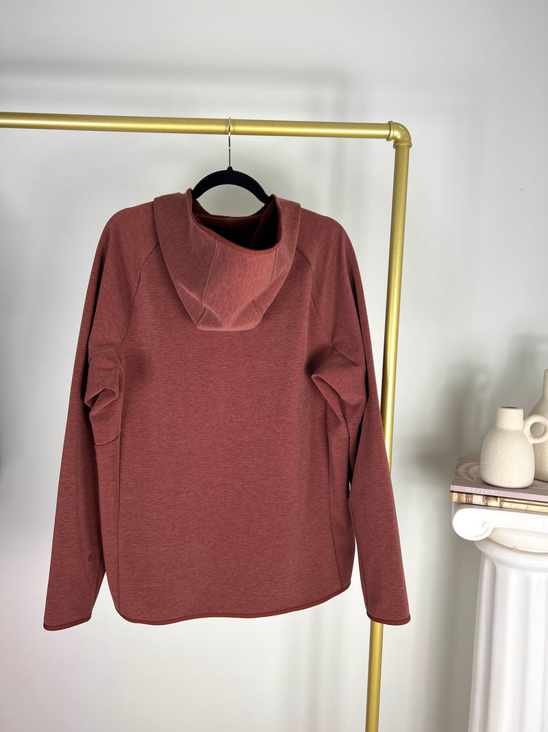 LULULEMON GRIDLINER BRICK/BROWN FLEECE HOODIE