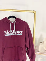MCMASTER UNIVERSITY EMBROIDERED MAROON HOODIE
