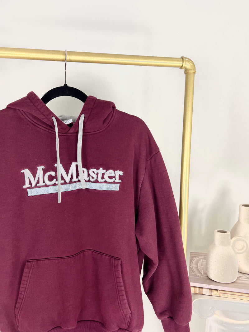 MCMASTER UNIVERSITY EMBROIDERED MAROON HOODIE