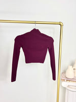 LULULEMON RIBBED KNIT TWIST BACK MOCK NECK SWEATER