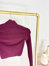 LULULEMON RIBBED KNIT TWIST BACK MOCK NECK SWEATER