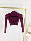 LULULEMON RIBBED KNIT TWIST BACK MOCK NECK SWEATER