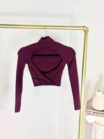 LULULEMON RIBBED KNIT TWIST BACK MOCK NECK SWEATER