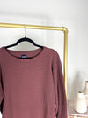 SLOUCHY WAFFLE KNIT CHERRY WOOD RED GAP T-SHIRT