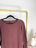 SLOUCHY WAFFLE KNIT CHERRY WOOD RED GAP T-SHIRT