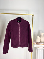 COZY SHERPA ZIP FRONT BURGUNDY JACKET