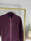 COZY SHERPA ZIP FRONT BURGUNDY JACKET