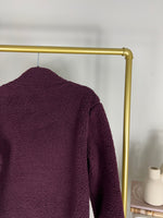 COZY SHERPA ZIP FRONT BURGUNDY JACKET