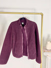 COZY SHERPA ZIP FRONT BURGUNDY JACKET