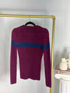 VINTAGE BURGUNDY TOMMY HILFIGER RIBBED COLLARED SWEATER