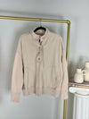AERIE CREAM BUTTON UP HENLEY SWEATSHIRT