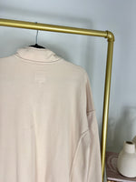AERIE CREAM BUTTON UP HENLEY SWEATSHIRT