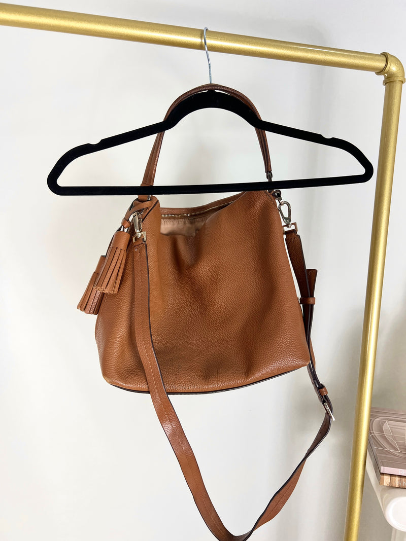 KATE SPADE PEBBLED BROWN LEATHER BAG