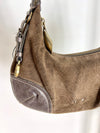 FRANCESCO BIASIA CHOCOLATE BROWN MONOGRAM SHOULDER BAG