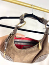 FRANCESCO BIASIA CHOCOLATE BROWN MONOGRAM SHOULDER BAG