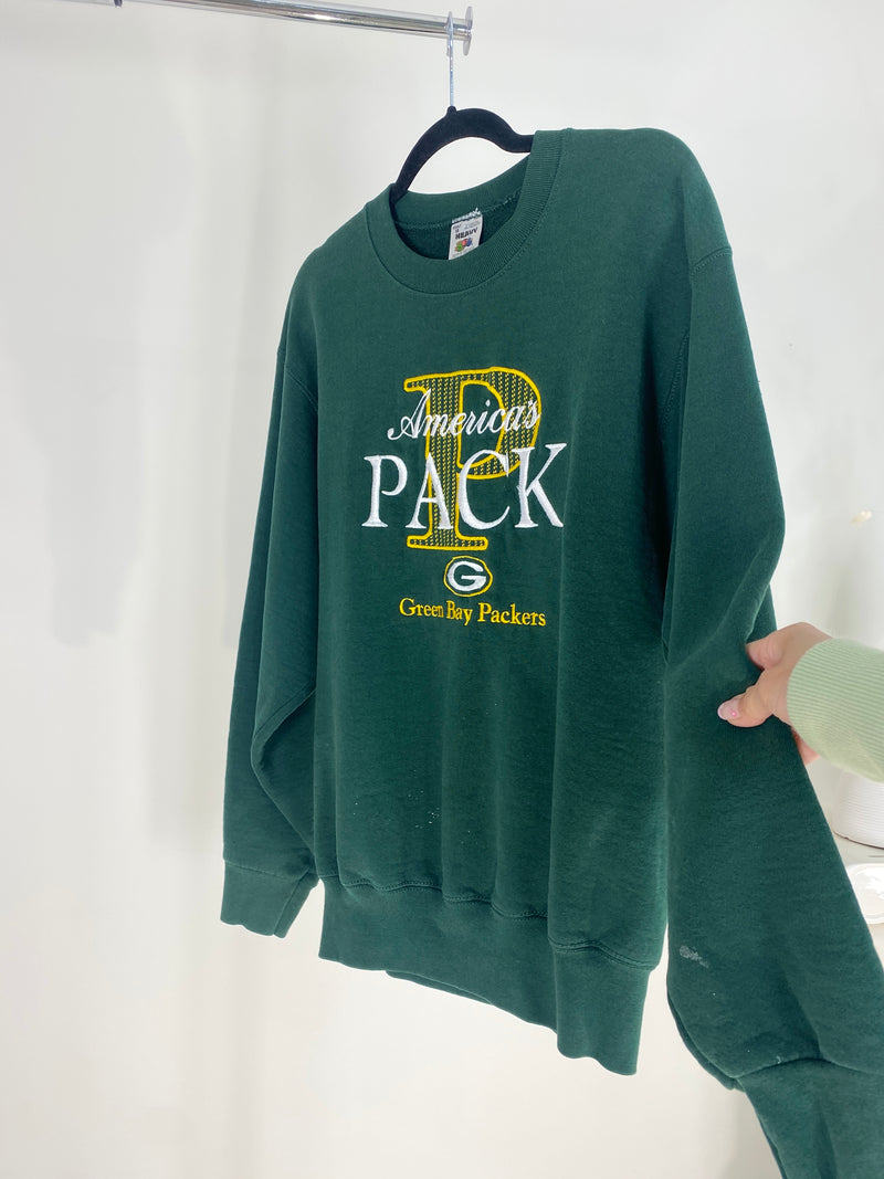 VINTAGE GREEN BAY PACKERS EMBROIDERED NFL CREWNECK