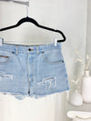 VINTAGE LIGHT WASH DENIM CUTOFFS (30)