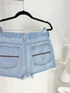 VINTAGE LIGHT WASH DENIM CUTOFFS (30)