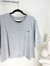 VINTAGE CROPPED GREY NIKE SWOOSH T-SHIRT