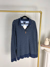 VINTAGE NAVY STRIPED QUARTER ZIP SWEATSHIRT