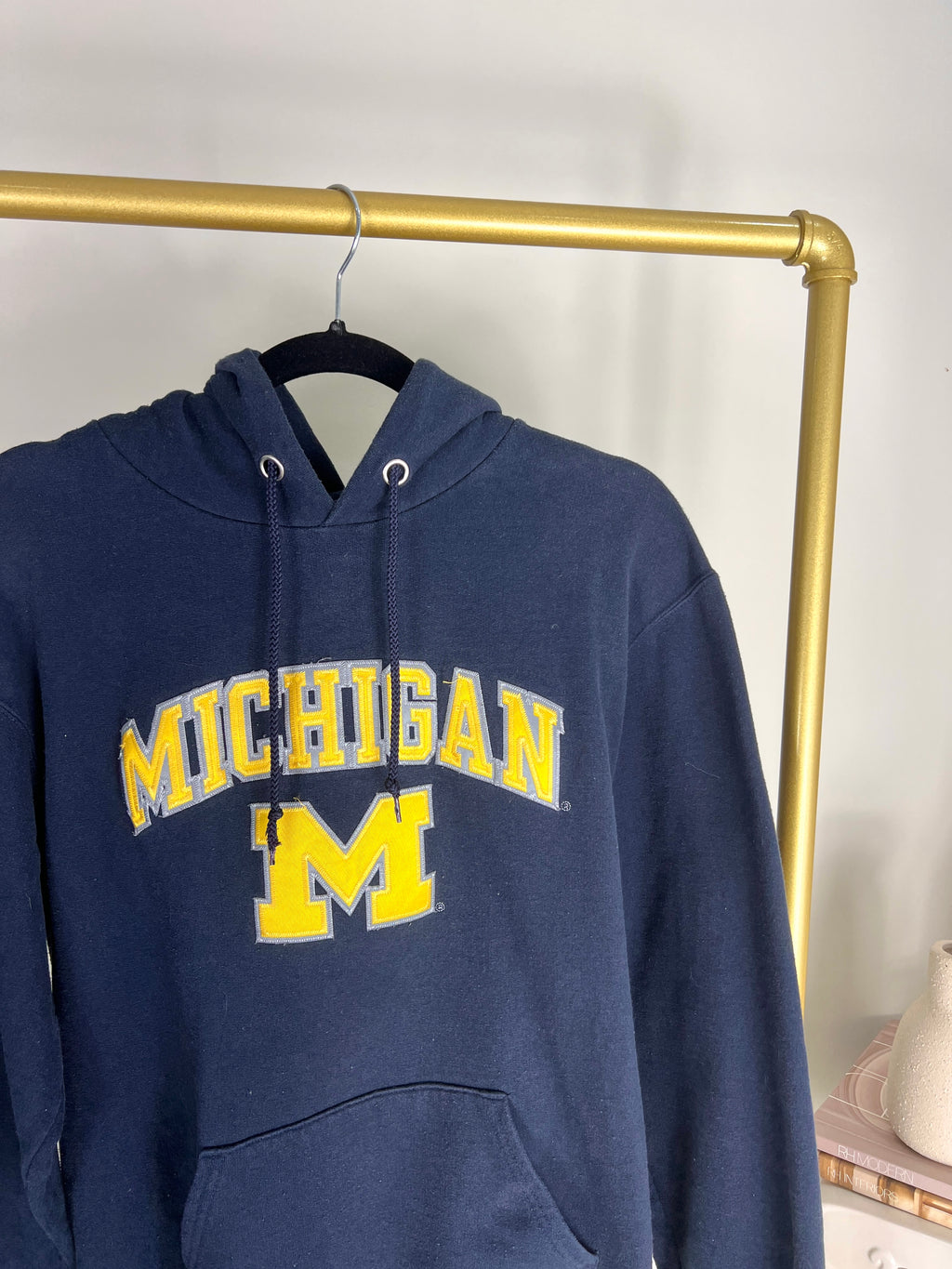 NAVY UNIVERSITY OF MICHIGAN VARSITY HOODIE