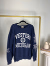 VINTAGE NAVY WESTERN MICHIGAN UNIVERSITY CREWNECK