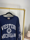 VINTAGE NAVY WESTERN MICHIGAN UNIVERSITY CREWNECK